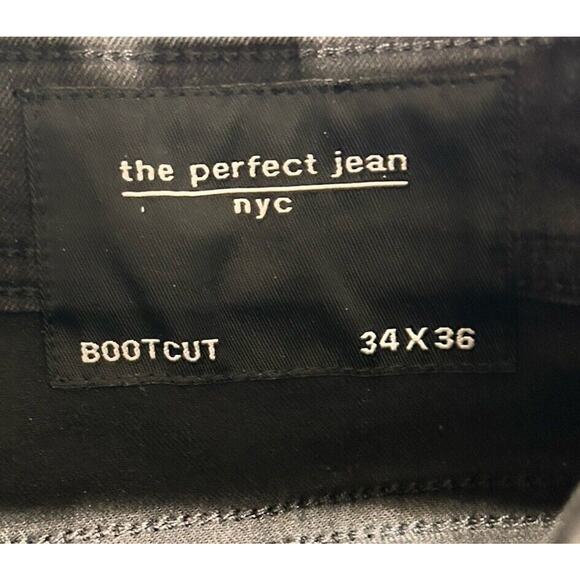 The Perfect Jean NYC Bootcut Jeans Mens 34x36 Black Denim 5-Pocket Performance - Picture 3 of 8